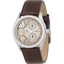 ME1020 Fossil Mens Multifunction Twist Brown Leather Strap Watch