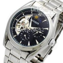 Men Mechanical Watches Stainless Dive Mens Sport Wrist Watch Black W