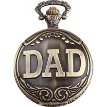 MenÄºs DAD Logo Alloy Quartz Analog Pocket Watch (Bronze)