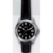 Men`s Quartzline Seapearl Silver 20 Atm Watch With Leather Sport Strap