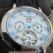 Mens Automatic Vaan Konrad 35 Jewel Open Heart Watch. Unique Oval Design