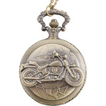 Men's Bike Alloy Analog Quartz Pocket Watch (Bronze)