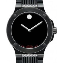 Men's Black Stainles Steel Case Black Dial Automatic Black Rubber Stra