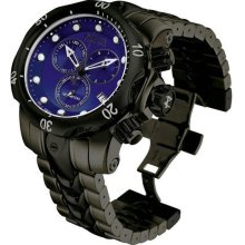 Men's Black Stainless Steel Subaqua Venom 1000M Diver Chronograph Blue Tone Dial