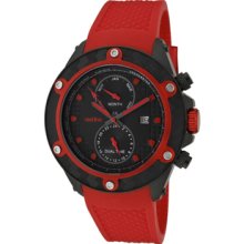 Men's Carbon Brake Dual Time Black Dial Red