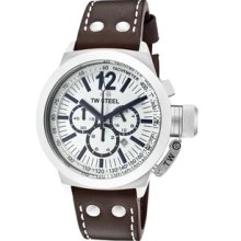 Men's CEO Canteen Chronograph White Dial Brown