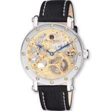 Mens Charles Hubert Leather Band Gold-tone Skeleton Dial Watch Style: Xwa3268