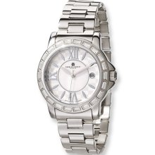 Mens Charles Hubert Stainless Steel Crystal Bezel Watch