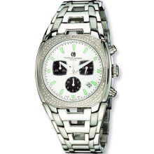 Mens Charles Hubert Stainless 43x37mm 0.62ct. Diamond Chrono Watch