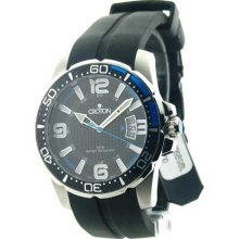 Mens Croton Rubber 24 Hour Date Watch CA301205BSBL