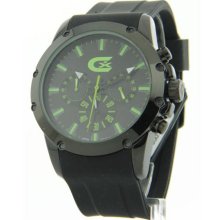 Mens Croton Rubber Chronograph Green Numbers Watch CX328023BKGR