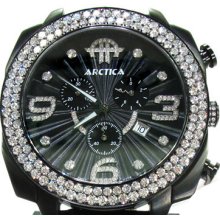 Mens Diamond Arctica Watch Round Cut G Color ASQB-D1-B2AB 6.25ct