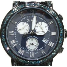 Mens Diamond Joe Rodeo Classic JCL110 Round Cut Blue Color 5.50ct