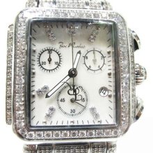 Mens Diamond Joe Rodeo Madison JRMD 4 White Dial Round Cut 10.25ct