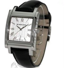 Men's Heritage Stainless Steel Case Leather Bracelet Silver Dial Date