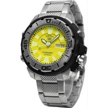 Men's Seiko 5 Automatic Dive Watch Yellow Dial