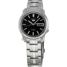 Men's Seiko Automatic Snkk71 Day/date Black Dial Stainless Steel Watch