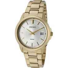 Men's Silver Dial Gold Tone Ion Plated Stainless