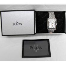 Men's Stainless Bulova Corporate Collection Stainless Steel Watch 96a001 In Box