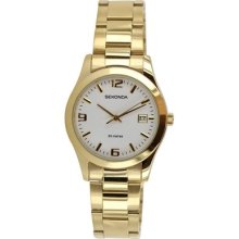 Mens Stylish Sekonda Gold Plated Bracelet Watch 50m W/proof 3353 Rp Â£49.99