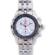 Mens Swiss Military Airforce 1 Stnlss Steel Silver Dial Chrono Watch Xwa2007