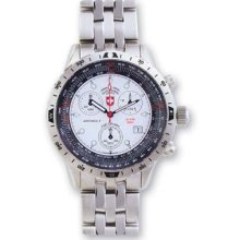 Mens Swiss Military Airforce Silver Dial Chronograph Watch