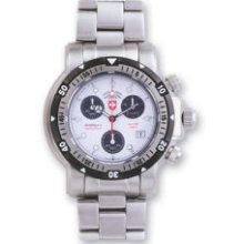 Mens Swiss Military Seawolf 1 Stnlss Steel Silver Dial Chrono Watch Xwa2011