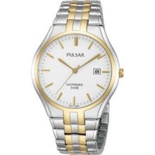 Mens Two Tone Gold & Stnlss Stl Pulsar Watch Pxda28x1