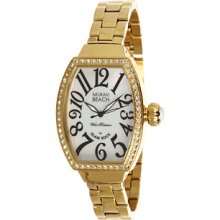 Miami Beach by Glam Rock Art Deco 30mm Gold Plated Watch with Crystal - MBD27176 Watches : One Size