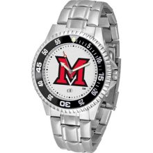 Miami Ohio Redhawks Mens Steel Bandwrist Watch