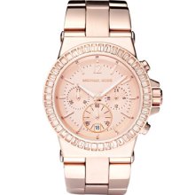 Michael Kors Baguette-Bezel Watch, Rose Gold