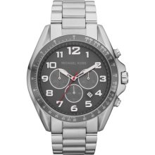 Michael Kors Bradshaw Grey Dial Chronograph Stainless Steel Mens Watch MK8245