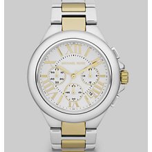 Michael Kors Camille Round Two-Tone Stainless Steel Chronograph Bracelet Watch - Silver-Gold