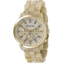 Michael Kors Horn Acrylic Mk5217 Chronograph Mother Of Pearl Women's Watch