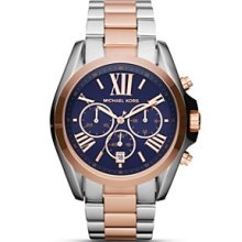 Michael Kors Ladies Round Two Tone Navy Sport Watch with Navy Dial