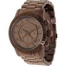 Michael Kors Large Runway Chronograph Crystal Bezel Unisex Watch