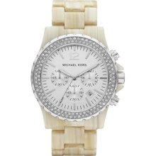 Michael Kors Madison Chronograph Glitz Horn Resin Ladies Watch MK5598