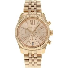 Michael Kors Mk5569 Mid-size Rose Golden Tone Lexington Chronograph Watch