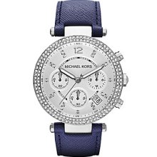 Michael Kors Parker Navy Strap Chronograph Watch - Navy