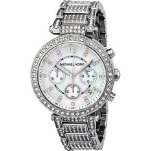 Michael Kors Parker Silver Dial Crystals Steel Ladies Watch MK5572