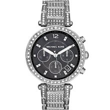 Michael Kors Parker Women Watch Mk5707 Crystal Pave Bracelet Chronograph Date