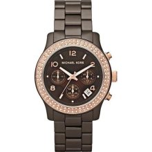 Michael Kors Runway Chronograph Espresso Ceramic Ladies Watch MK5 ...