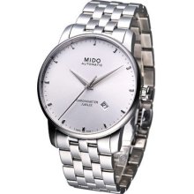 Mido Baroncelli Jubilee Mechanical Automatic Cosc Swiss Watch White M86904711