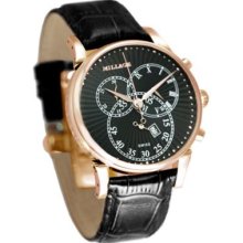 Millage Hampton Collection Men's Swiss Quartz Chronograph Leather Strap Watch