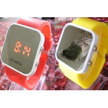 Mirror Face Watch Led Female Student Fashion Personality Table Mirro