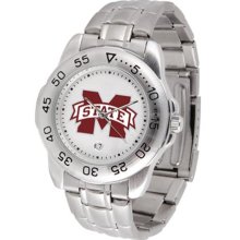 Mississippi State Bulldogs Mens Sports Steel Watch