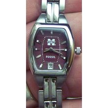 Mississippi State Fossil 3 Hand Womens Watch W Date