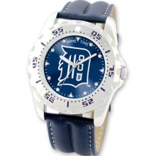 MLB Watches - Men's Stainless Steel Detroit Tigers Watch and Leather Band