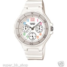 Model Genuine Casio Plastic Watch Lady White Date Day 24-hour Lrw-250h-7b