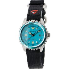 Momentum Ladies 1M-Dv01a8b M1 Aquamarine Dial Black Re-Ply Nylon Dive Watch